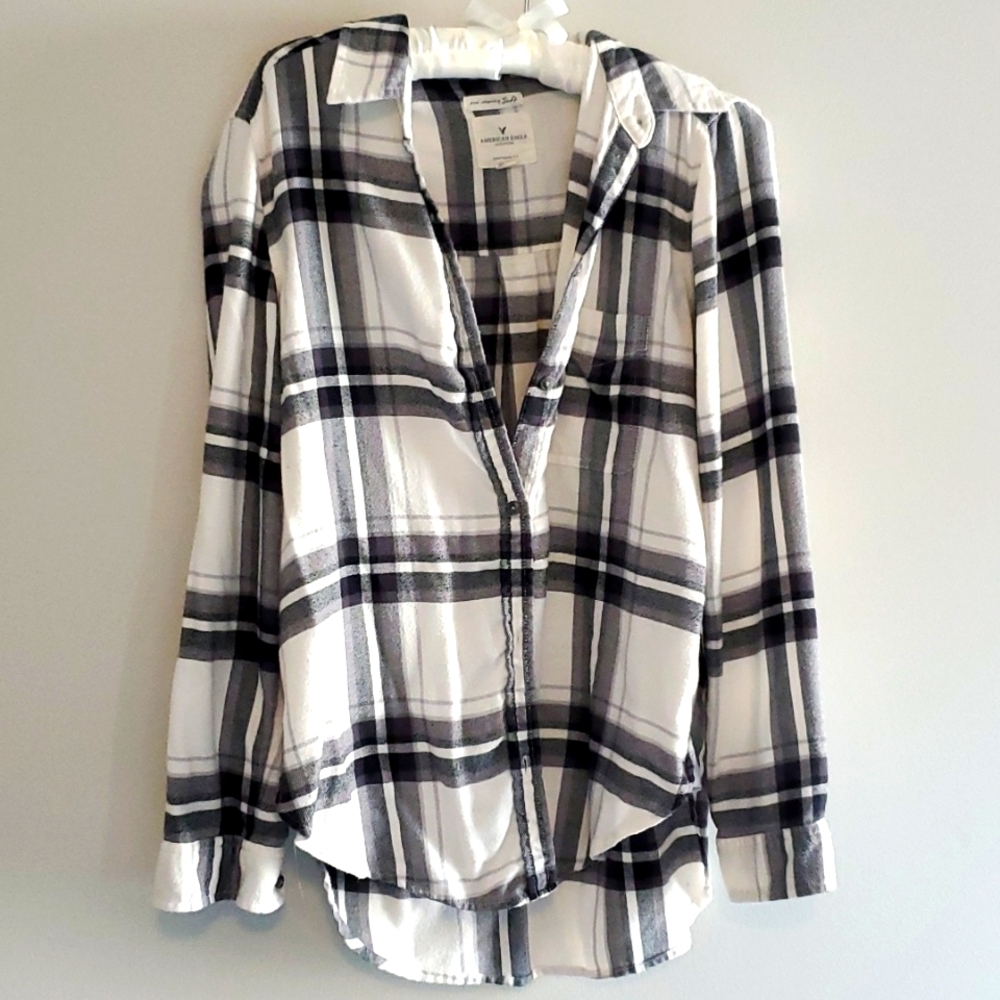 American Eagle M Button Up Flannel